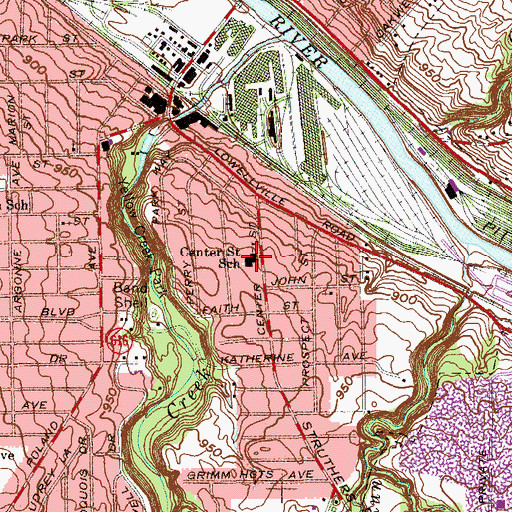 Topographic Map of Center Elementary School, OH