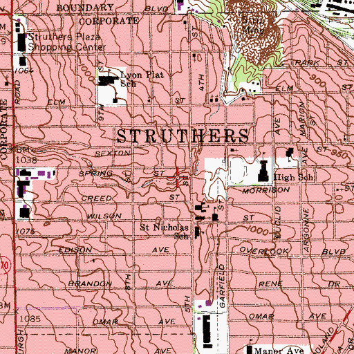 Topographic Map of Fifth Street Park, OH