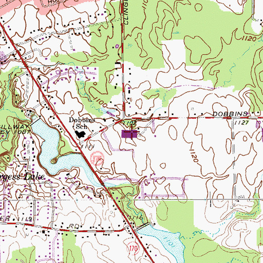 Topographic Map of Poland Seminary High School, OH