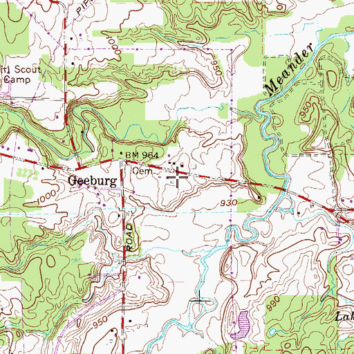 Topographic Map of Geeburg School (historical), OH