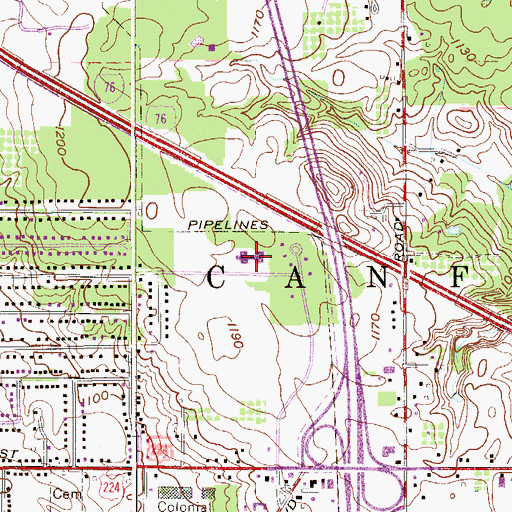 Topographic Map of Hilltop Elementary School, OH