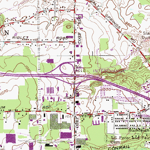 Topographic Map of Interchange 2, OH