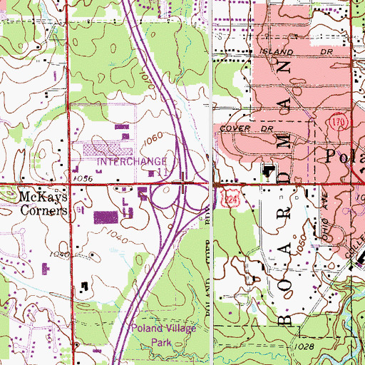 Topographic Map of Interchange 11, OH