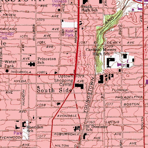 Topographic Map of Kyles Corners, OH