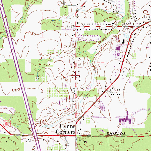 Topographic Map of Lynn Street School (historical), OH