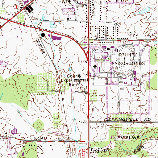 Topographic Map of Mahoning County Experimental Farm, OH