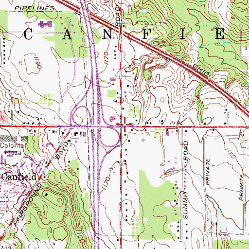 Topographic Map of Mud School (historical), OH