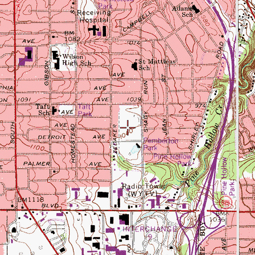 Topographic Map of Pemberton Park, OH