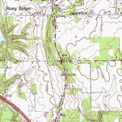 Topographic Map of Russell School (historical), OH