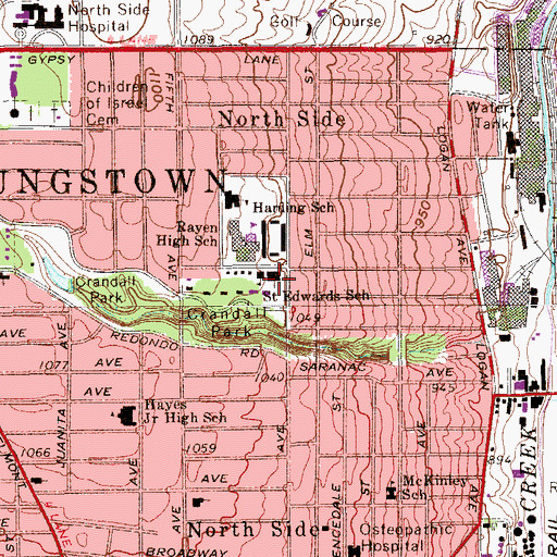 Topographic Map of Saint Edwards Catholic Church, OH