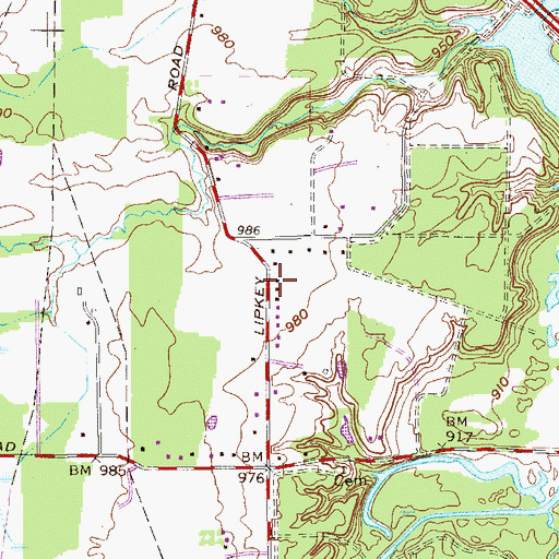 Topographic Map of Youngs School (historical), OH