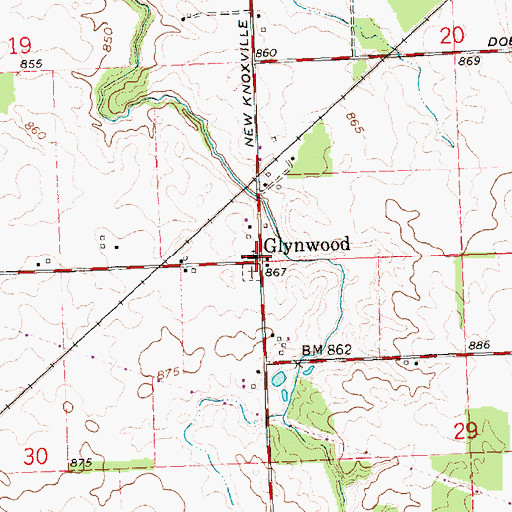 Topographic Map of Saint Patricks Catholic Church, OH