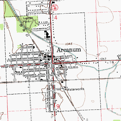 Topographic Map of Faith United Methodist Church, OH