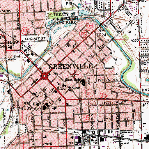 Topographic Map of Fourth Street Church of God, OH