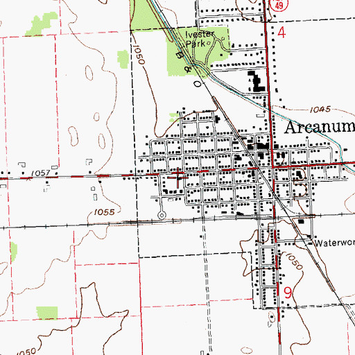 Topographic Map of Immanuel Baptist Church, OH