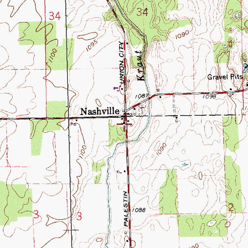 Topographic Map of Nashville United Methodist Church, OH