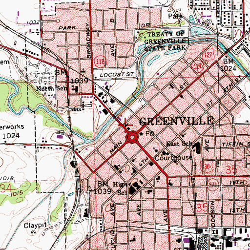 Topographic Map of Saint Pauls Episcopal Church, OH