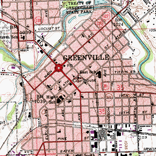 Topographic Map of Saint Pauls Lutheran Church, OH
