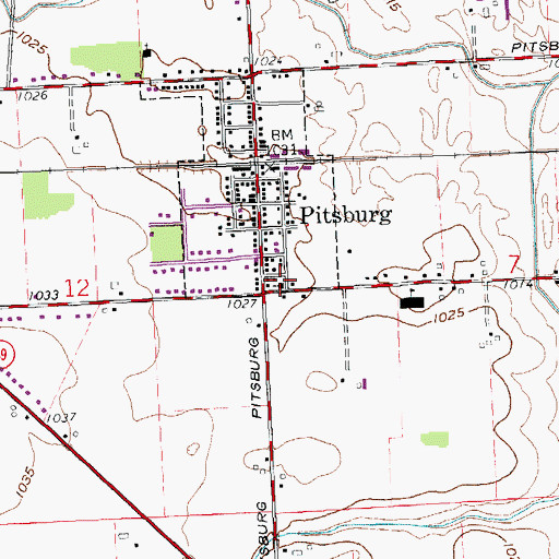 Topographic Map of Trinity Lutheran Church, OH