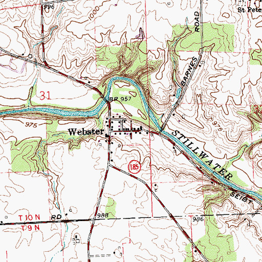 Topographic Map of Webster United Methodist Church, OH