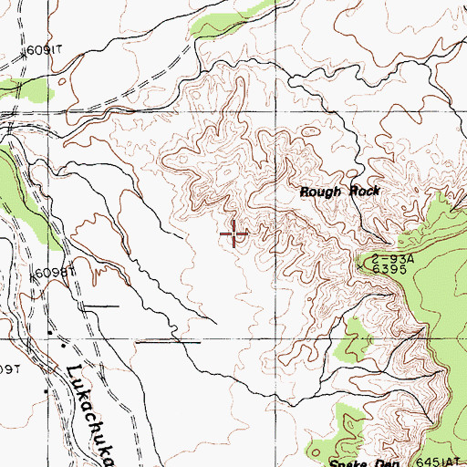 Topographic Map of Rough Rock, AZ