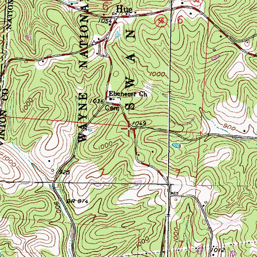 Topographic Map of Ebenezer School (historical), OH