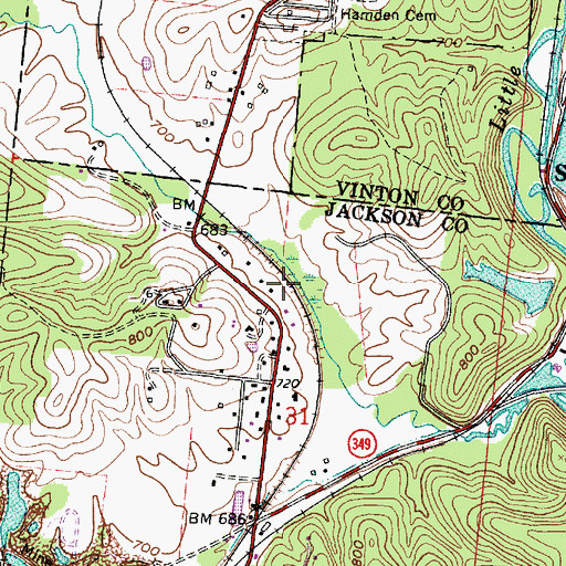 Topographic Map of Hamden Elementary School, OH
