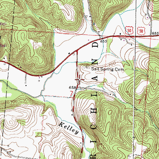 Topographic Map of Persimmon School (historical), OH