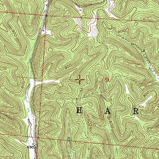 Topographic Map of Pine Ridge School (historical), OH