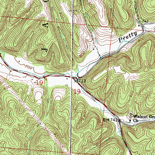 Topographic Map of Vandiford School (historical), OH