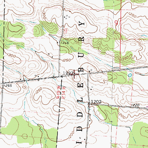 Topographic Map of Walnut Hill School (historical), OH