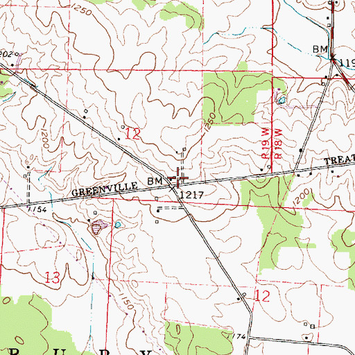 Topographic Map of Caywood School (historical), OH