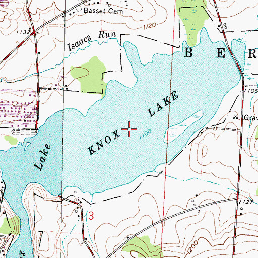 Topographic Map of Knox Lake State Wildlife Area, OH