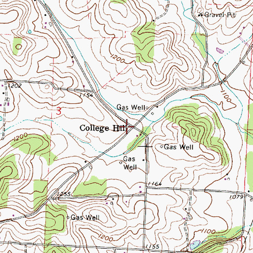 Topographic Map of Cottage Hill School (historical), OH