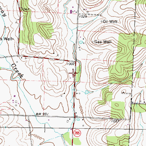 Topographic Map of Raleigh School (historical), OH