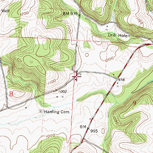 Topographic Map of Pleasant View School (historical), OH