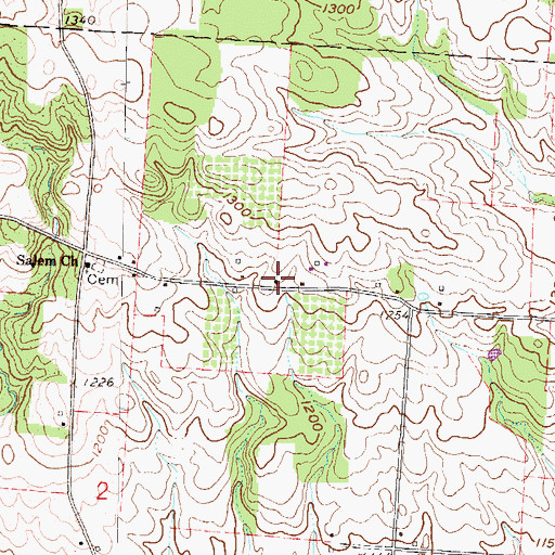 Topographic Map of Salem School (historical), OH