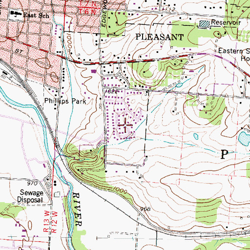 Topographic Map of Vaughan Court, OH