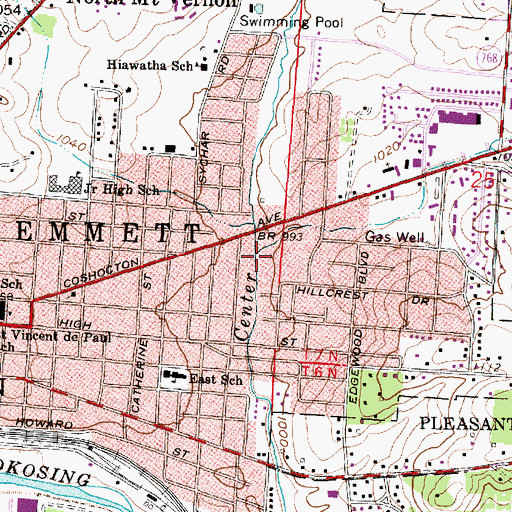 Topographic Map of Adams Run, OH