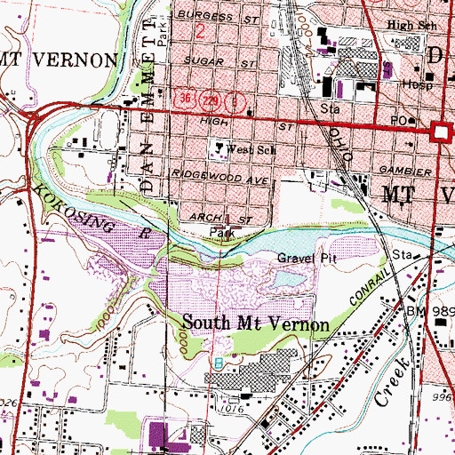 Topographic Map of Arch Avenue Park, OH