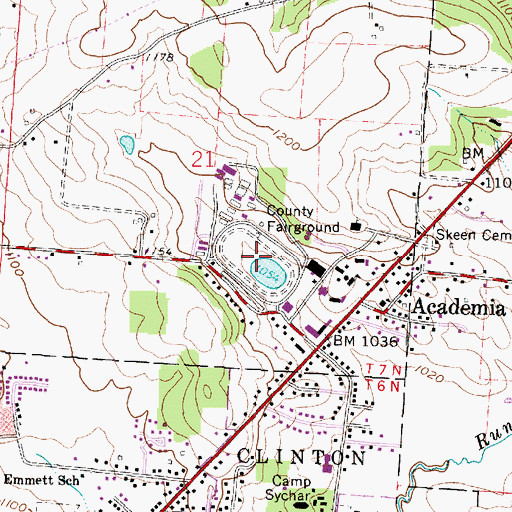 Topographic Map of Knox County Fairgrounds, OH