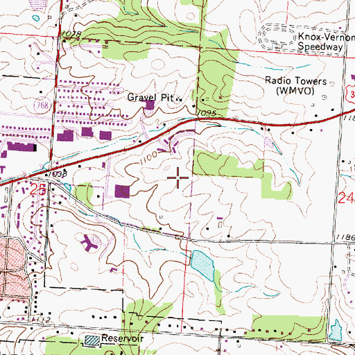 Topographic Map of Knox Community Hospital, OH