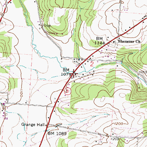 Topographic Map of Valley Grove School (historical), OH