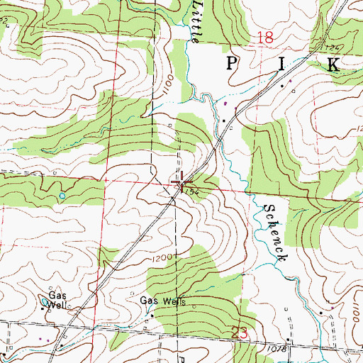 Topographic Map of Oak Grove School (historical), OH