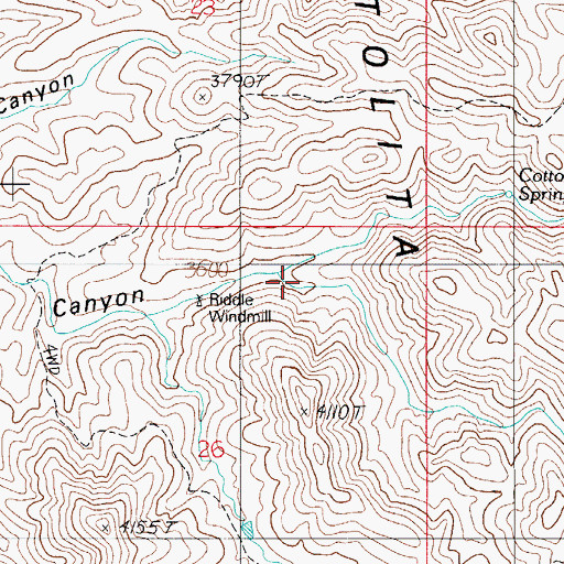Topographic Map of Bass Canyon, AZ
