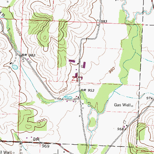 Topographic Map of Pleasant Hill School (historical), OH