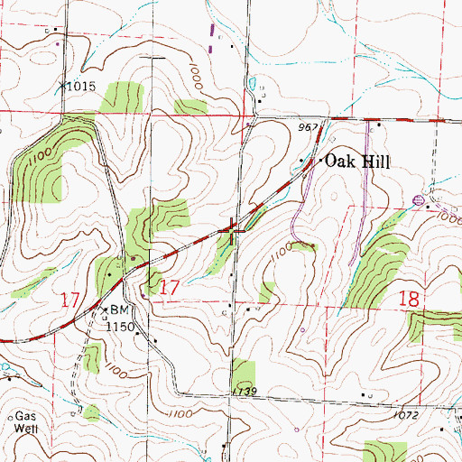 Topographic Map of Oakhill School (historical), OH