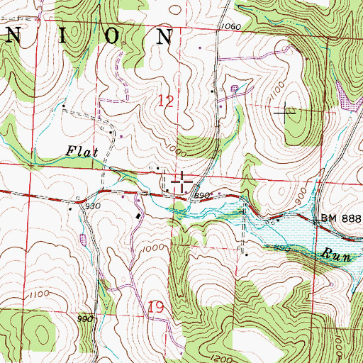 Topographic Map of Flat Run School (historical), OH