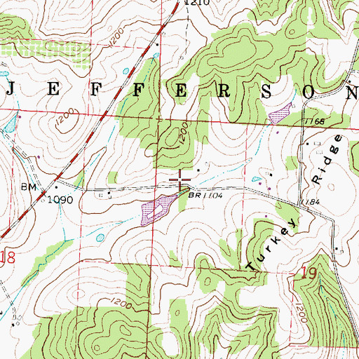 Topographic Map of Turkey Ridge School (historical), OH
