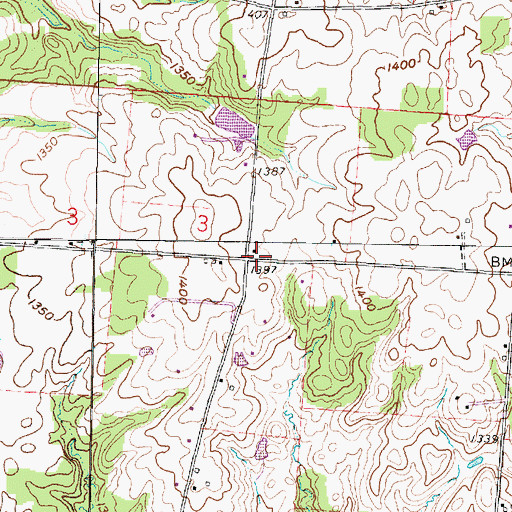Topographic Map of Weaver School (historical), OH